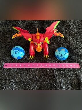 Bakugan Transforming Dragon Robot Toy with Blue Orbs  - 3 piece set